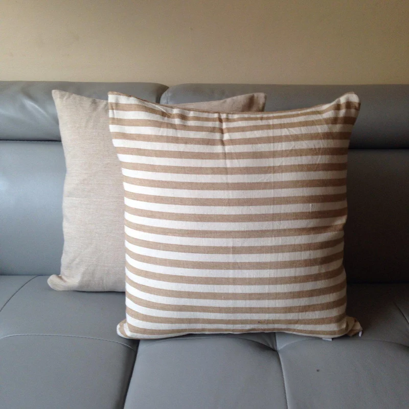 Beige Ticking Pillows, Farmhouse Pillows