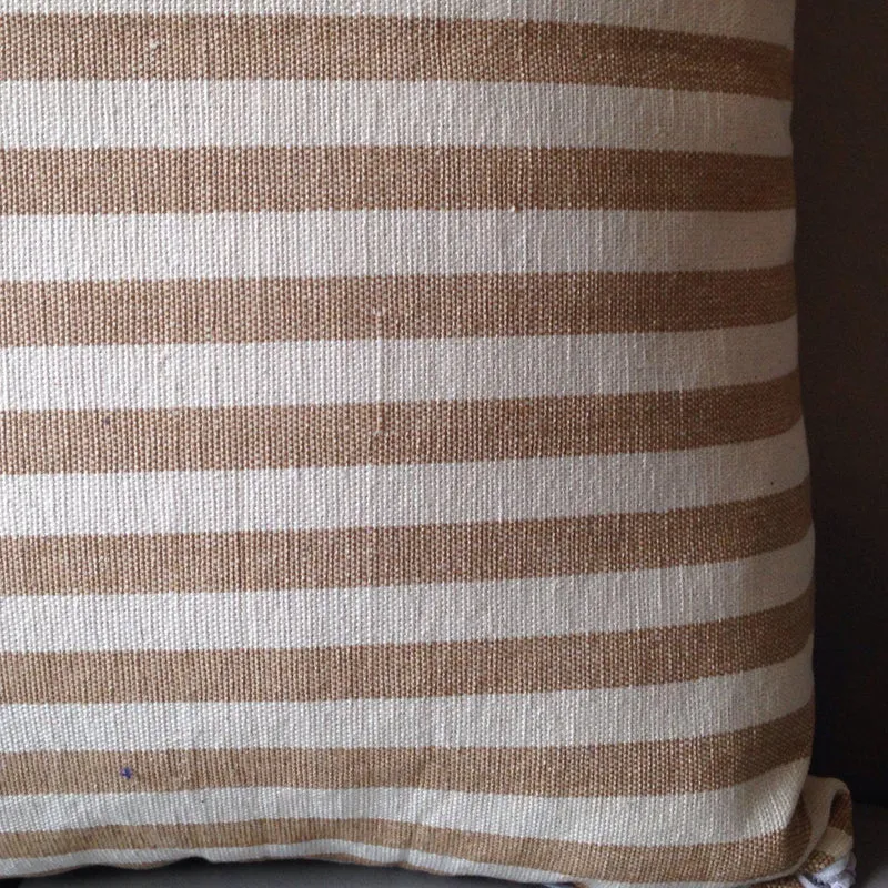 Beige Ticking Pillows, Farmhouse Pillows