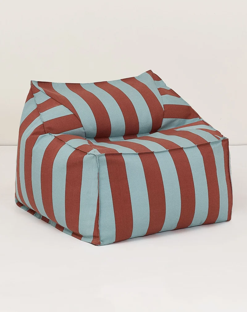 Nobodinoz Outdoor Sitzsack-Sessel Lenny Erwachsenengrösse Gelb Pink gestreift