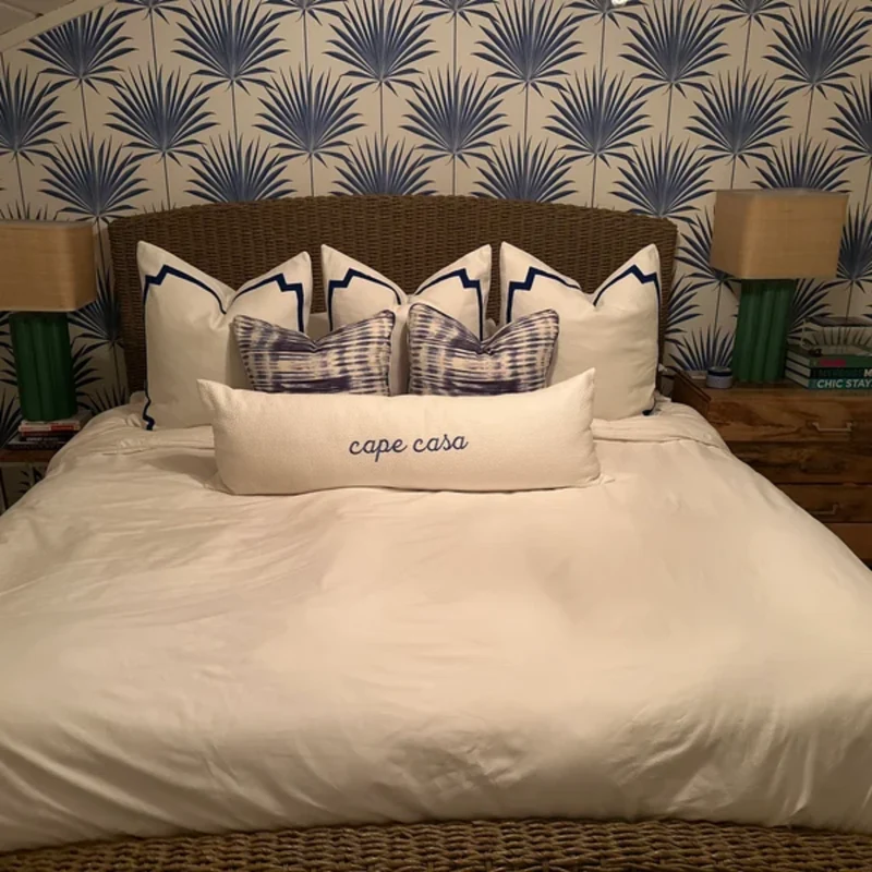 French Blue White Euro Pillows 26x26 Pillow Covers