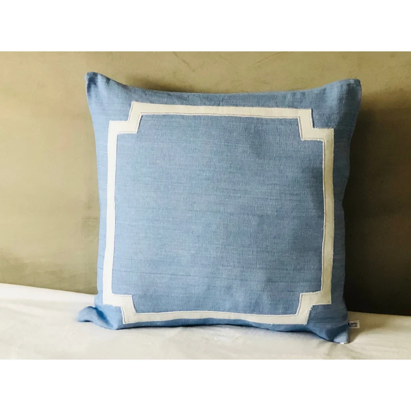 French Blue White Euro Pillows 26x26 Pillow Covers