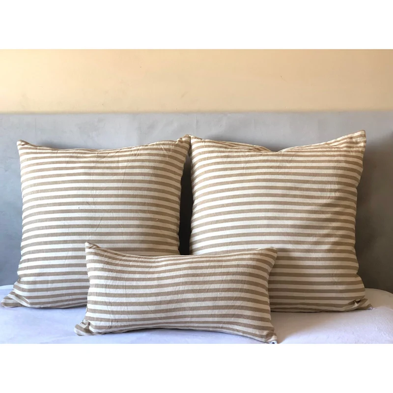Boho Chic Throw Pillows Ticking Pillow Covers, Toss Pillow Covers