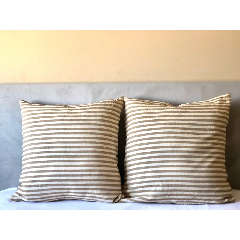 Boho Chic Throw Pillows Ticking Pillow Covers, Toss Pillow Covers