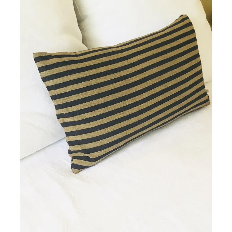 Farmhouse Lumbar Pillows, Cottage 12x24 Ticking Throw Pillows