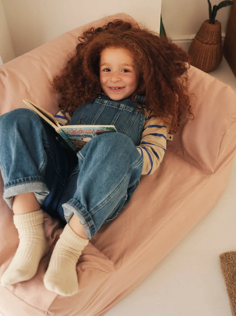 Pouf pour enfant en coton bio rose Billow - Ferm Living