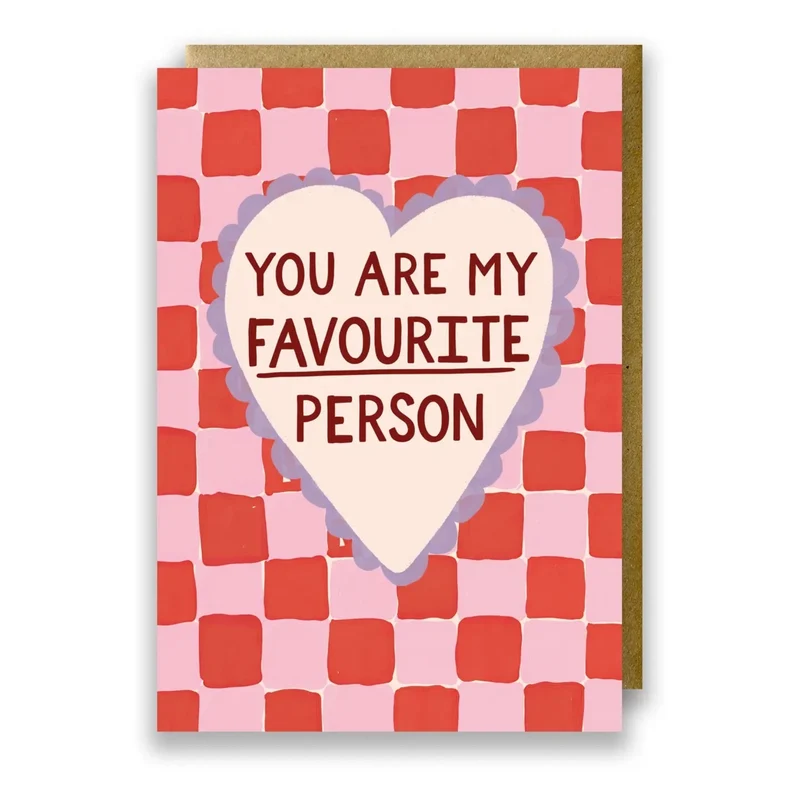 FAVOURITE PERSON RED CHECK CARD
