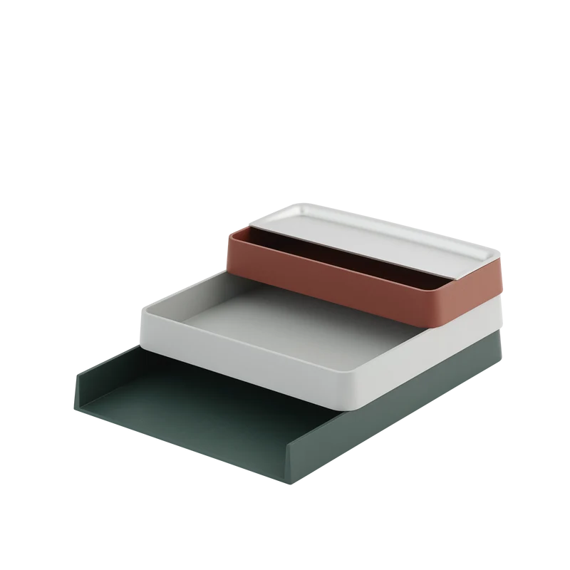 Muuto Arrange Schreibtisch-Organizer Konfiguration 2 Hellblau Grau Braungrün