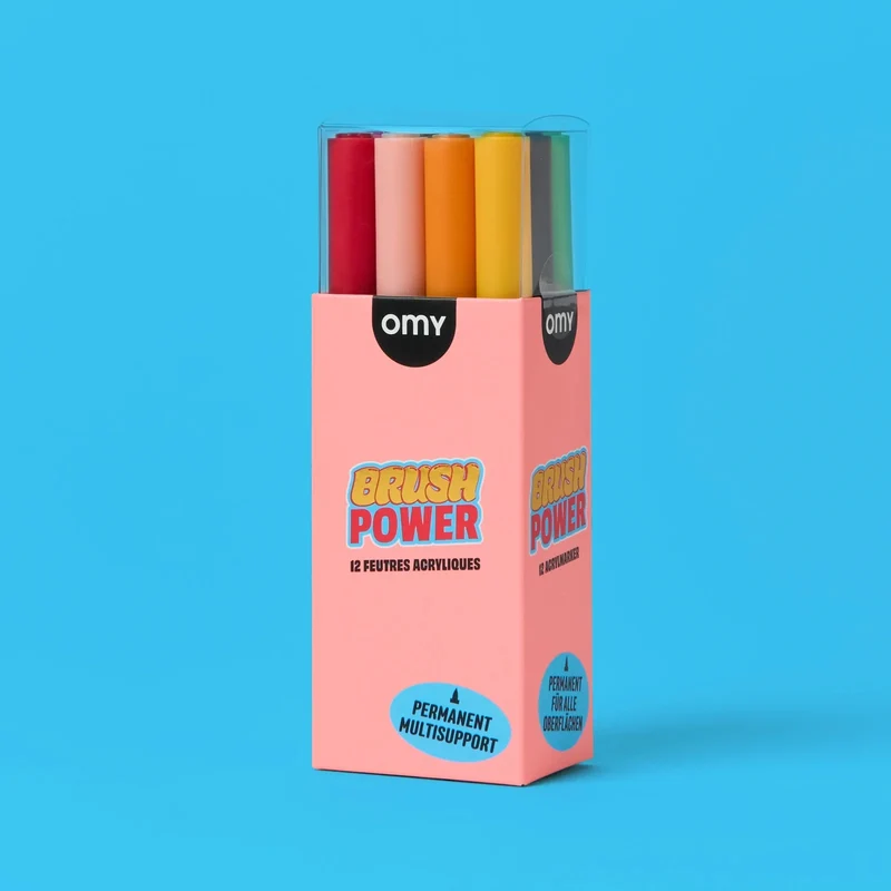 BRUSH POWER ACRYLIC MARKER PENS (12 COLOURS)