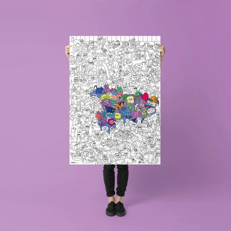 GIANT COLOURING POSTER - KITTY