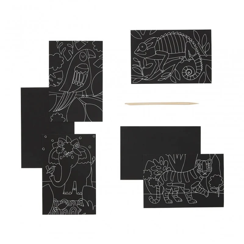 SCRATCH + SCRIBBLE ART KIT - JUNGLE (6 YEARS+)