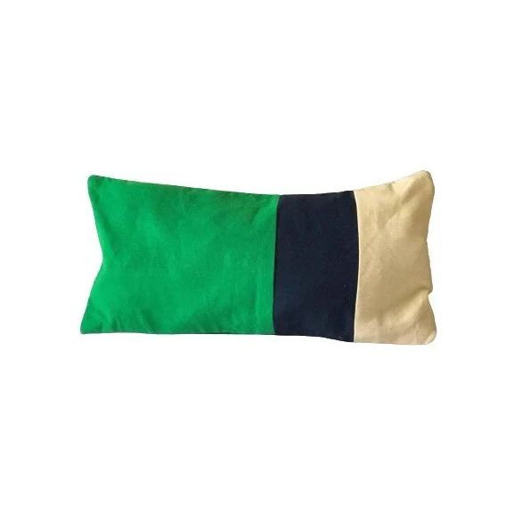 Color Block Green, Navy Pillows, 12x26