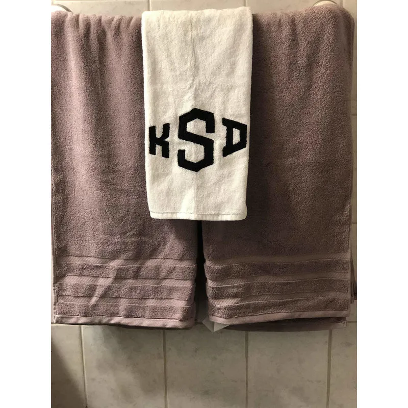 Monogram Applique Face Towel, Cotton Appliqued Towel