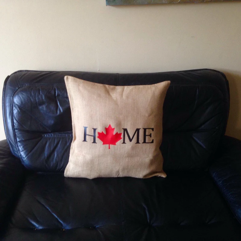 Canada Day Burlap Pillows
