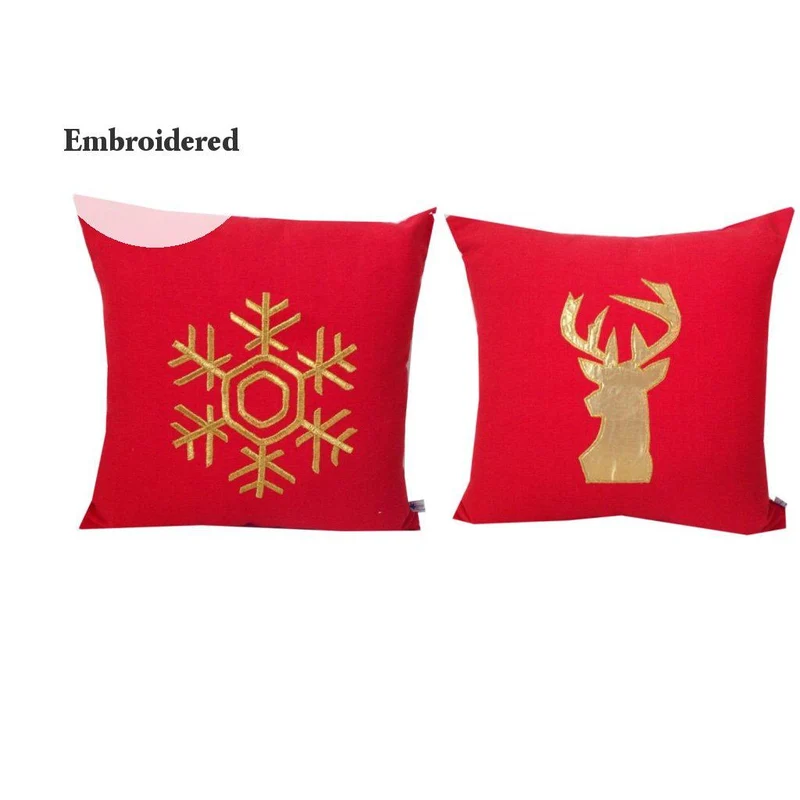 FREE SHIPPING Indoor Christmas Decor, Christmas Home Decor, Snowflake Christmas Pillow covers, Gold Red Decorative Throw Pillows