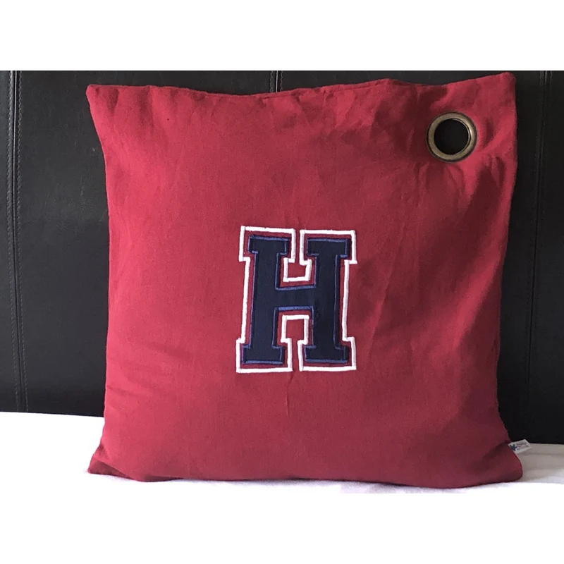 Rust College Monogram Pillows