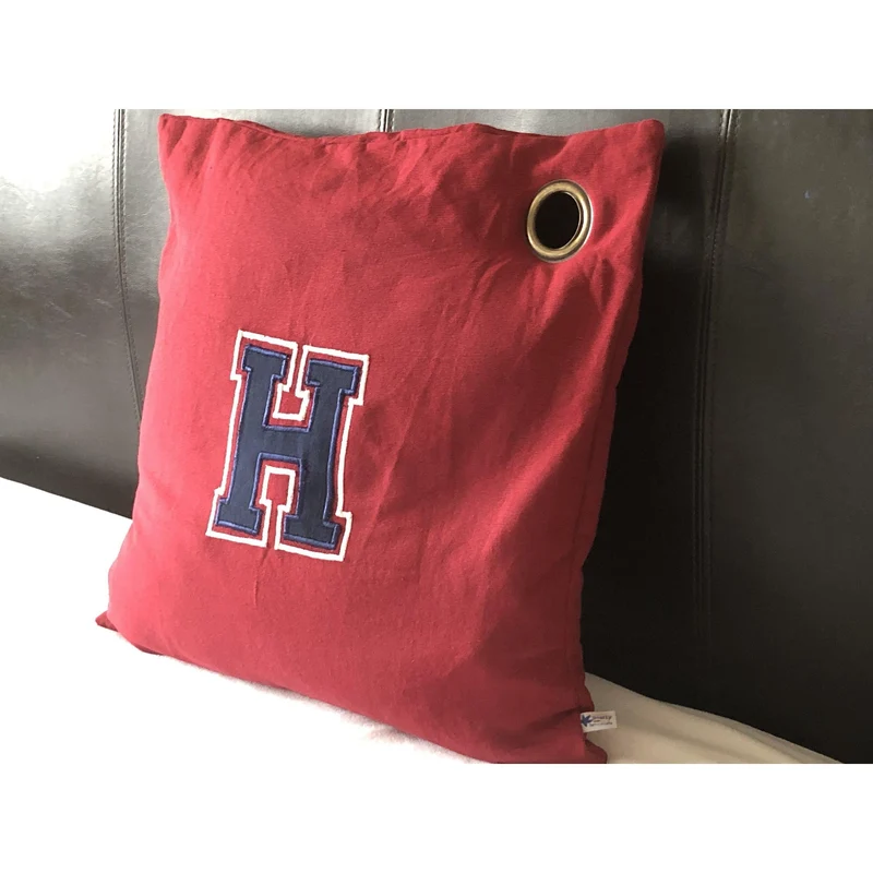 Rust College Monogram Pillows
