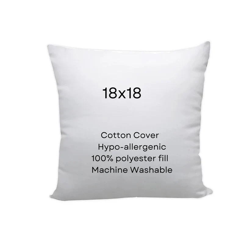 18x18 Square Pillow Inserts, Hypo-allergenic Inserts