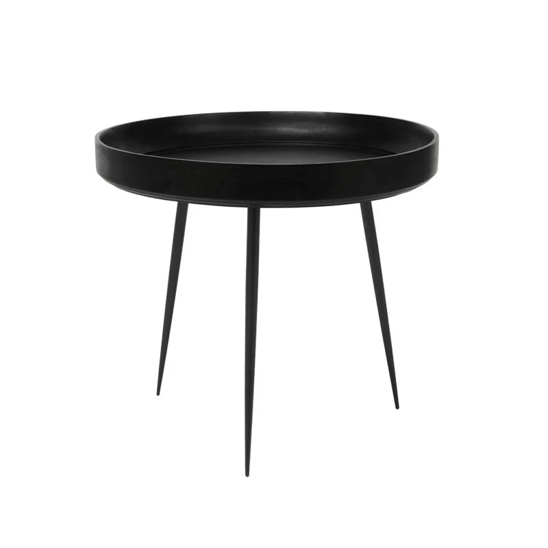 Table basse ronde en bois et acier noir 46 x 52 cm Bowl - Mater