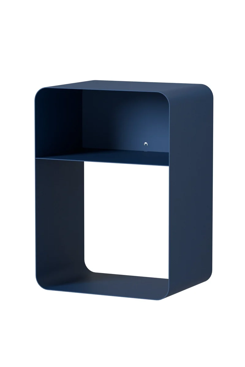 Table de chevet en acier bleu martini 58x42x30cm Damio - Metallbude