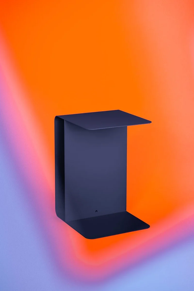 Table d'appoint en acier bleu martini 60x40cm Cosmo - Metallbude