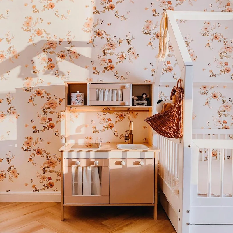 Dekornik Tapete Floral Vintage Streifen 50 x 280