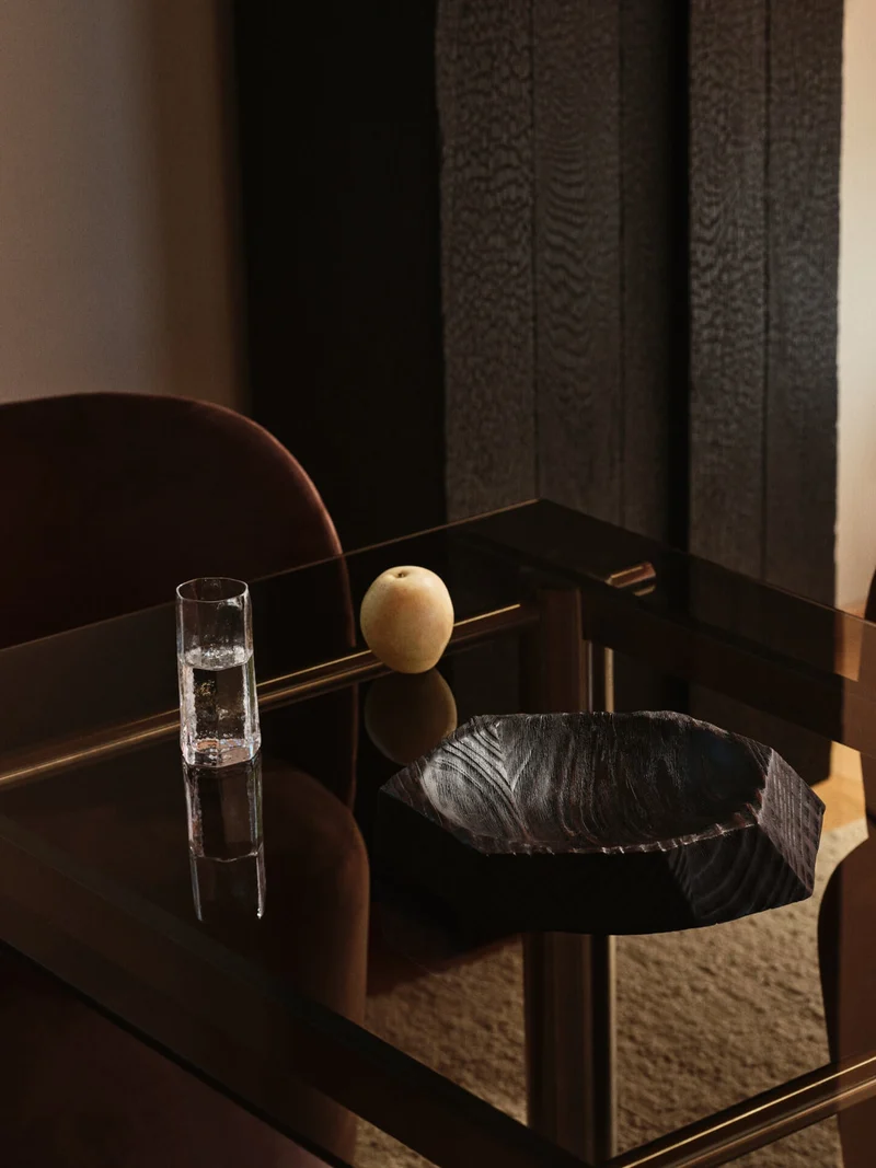 Table à manger rectangulaire en acier marron et verre teinté foncé 200 x 90 cm Atura - Ferm Living