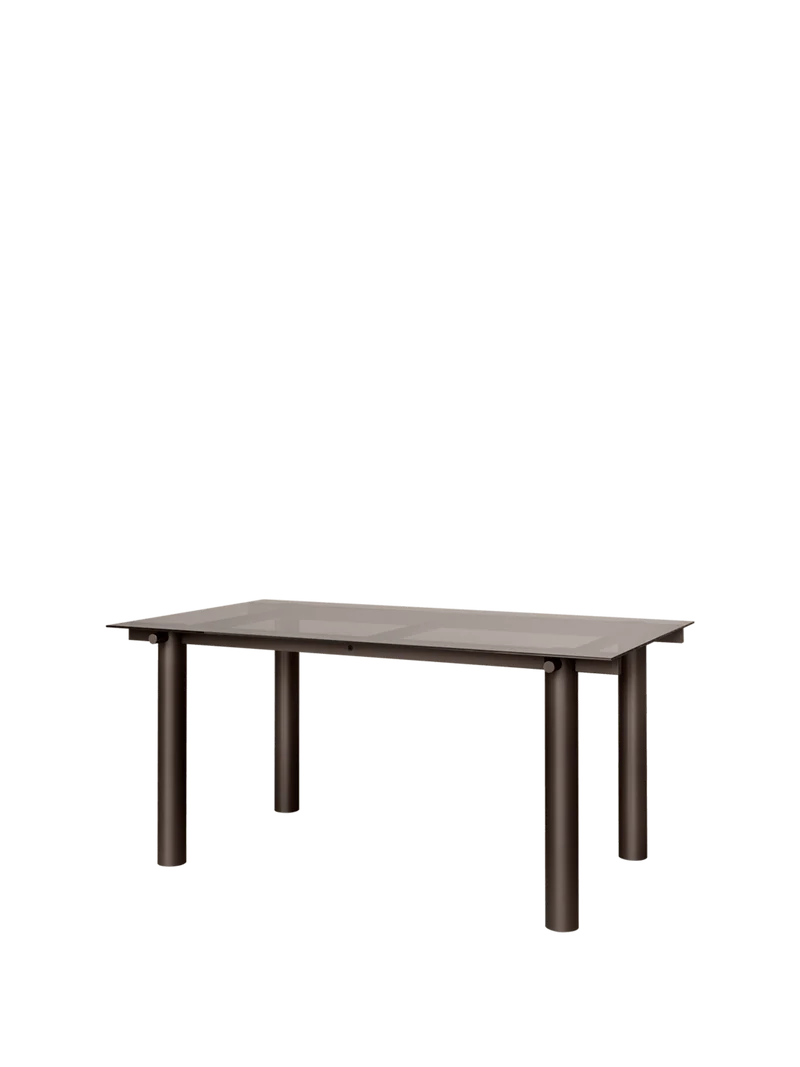 Table à manger rectangulaire en acier marron et verre teinté foncé 160 x 90 cm Atura - Ferm Living