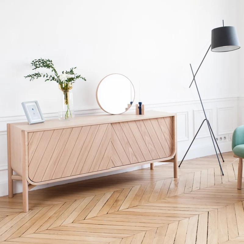 Buffet bas en chêne naturel 155 x 45 x 65 cm Marius - Hartô