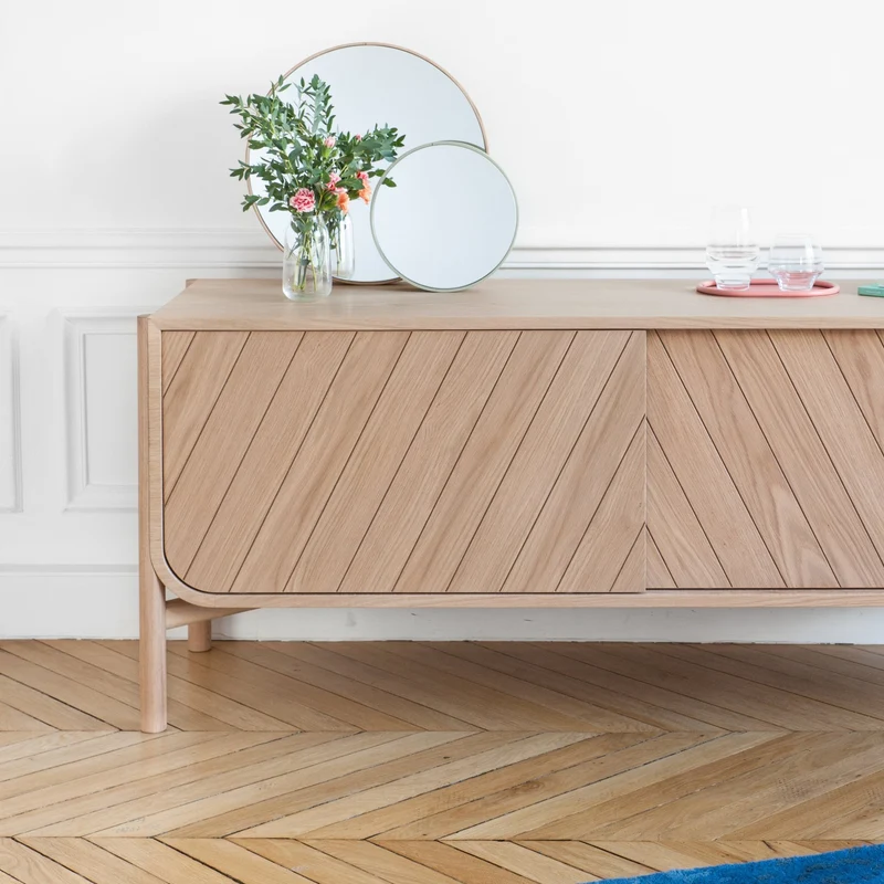 Buffet bas en chêne naturel 155 x 45 x 65 cm Marius - Hartô