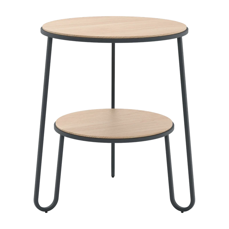Table d'appoint en bois de chêne et acier gris ardoise 44,5x50,5cm Anatole - Hartô