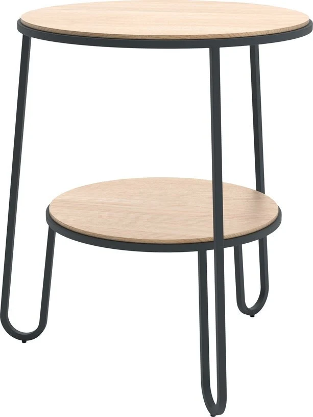 Table d'appoint en bois de chêne et acier gris ardoise 44,5x50,5cm Anatole - Hartô