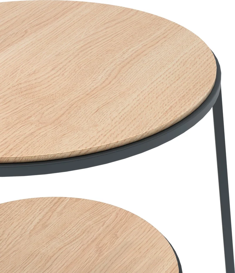 Table d'appoint en bois de chêne et acier gris ardoise 44,5x50,5cm Anatole - Hartô