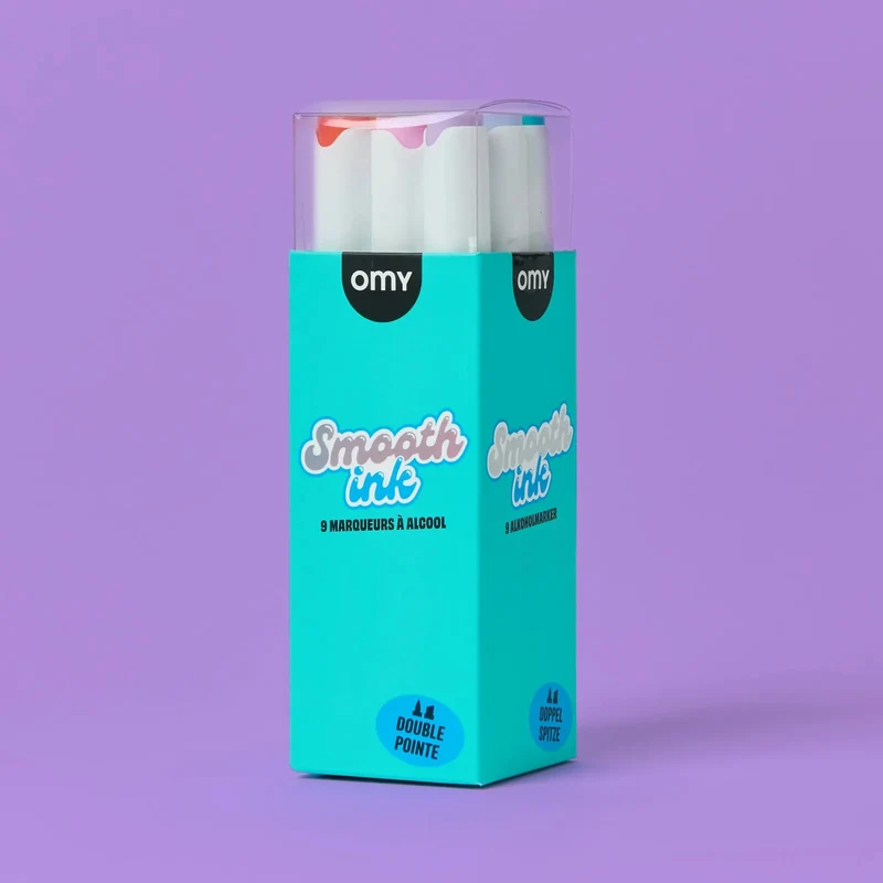 SMOOTH INK MARKERS - 9 COLOURS