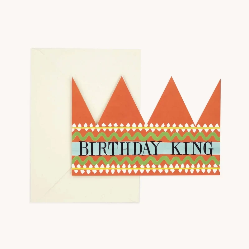 BIRTHDAY KING PARTY HAT CARD