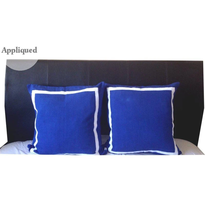 Trim Pillows, Bedroom Pillows, Blue throw Pillows, Border Throw Pillows, Shams with Borders