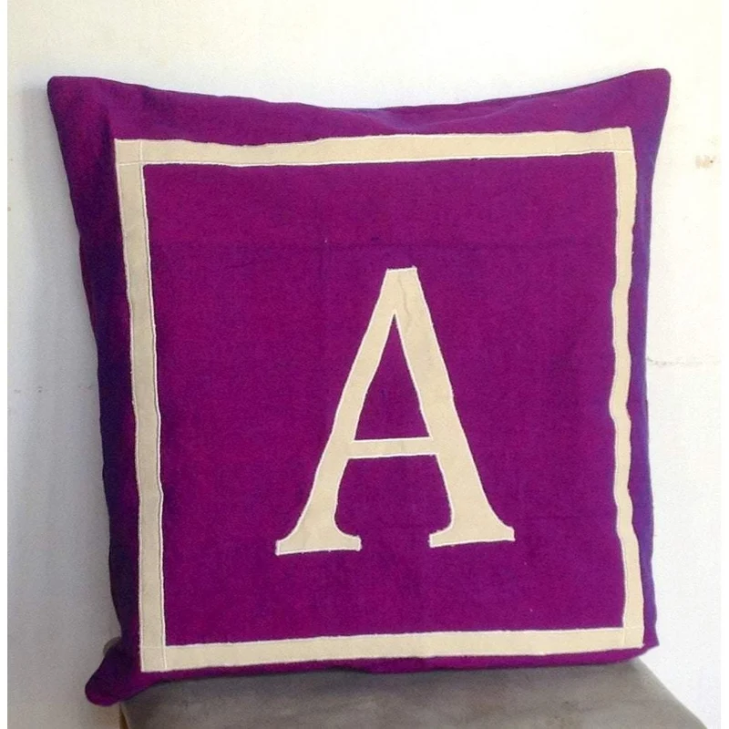 Purple Letter 26x26 inch Shams