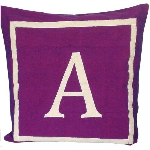 Purple Letter 26x26 inch Shams
