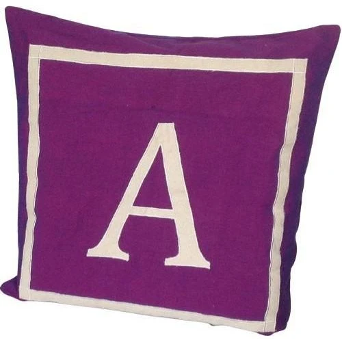 Purple Letter 26x26 inch Shams