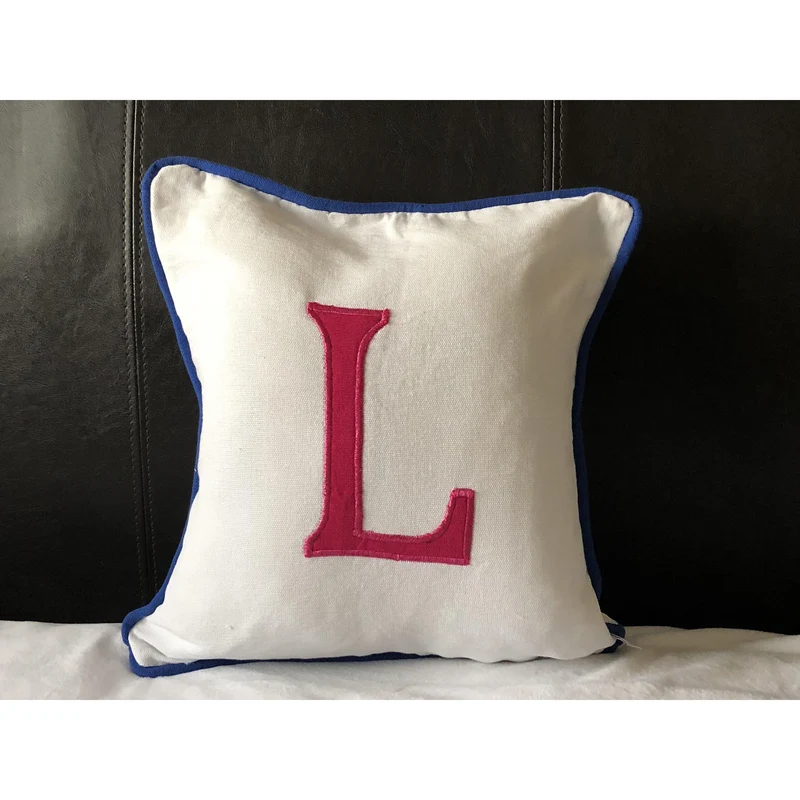 Letter Monogram Decor, Personalized Alphabet Pillow Cover