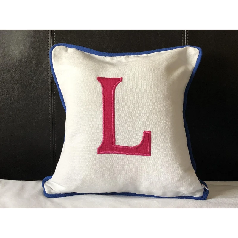 Letter Monogram Decor, Personalized Alphabet Pillow Cover