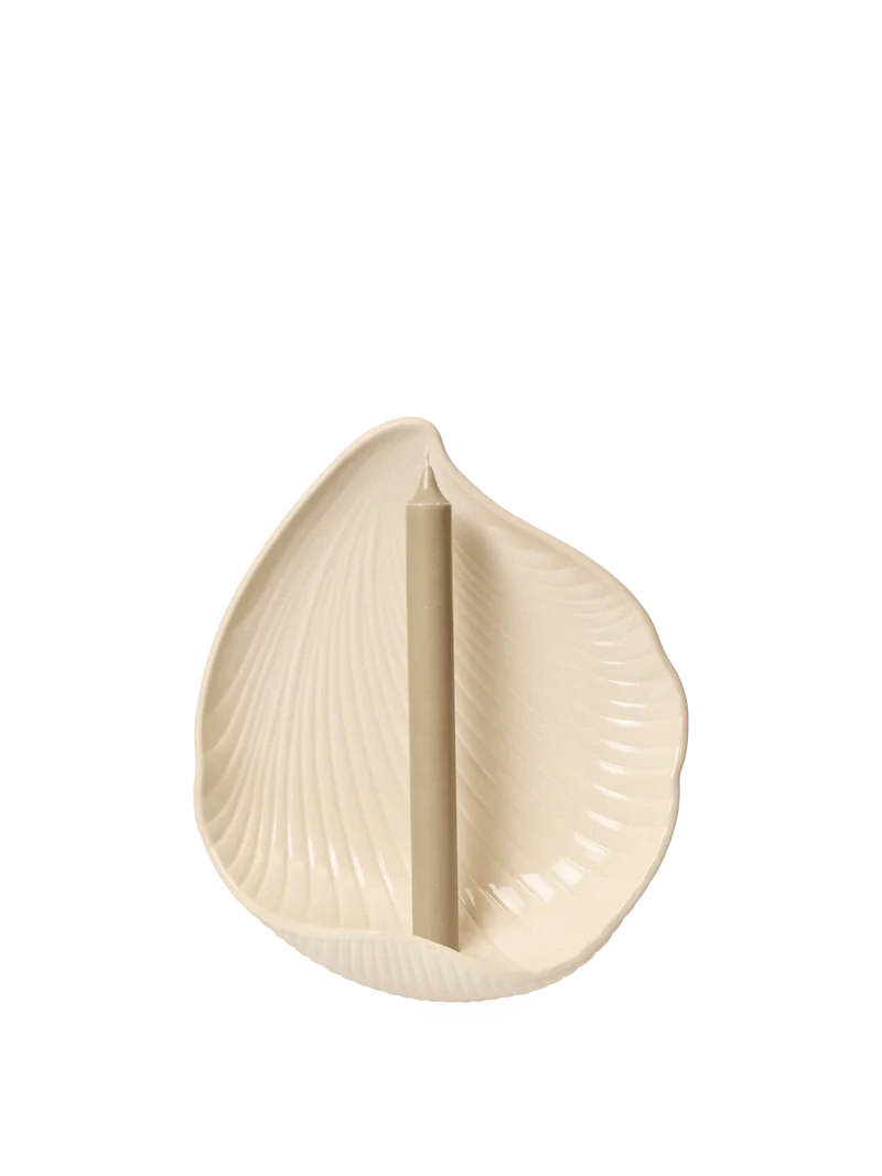 Bougeoir mural en grès blanc Shell - Ferm Living