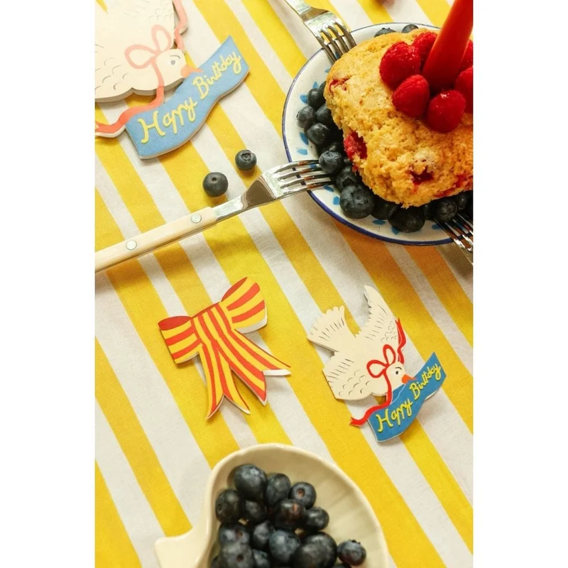 6 MINI CARDS - RED STRIPE BOW