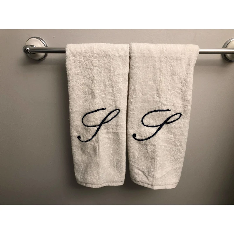 Letter Face Towel, Cotton Luxury Face Towel, Personalized Letter 16x20 Towel Set, For Bathroom, Kitchen and Spa