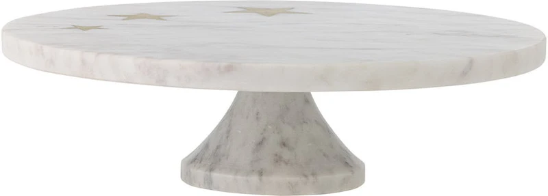 Plateau à gâteaux étoilé en marbre blanc Fenya - Bloomingville
