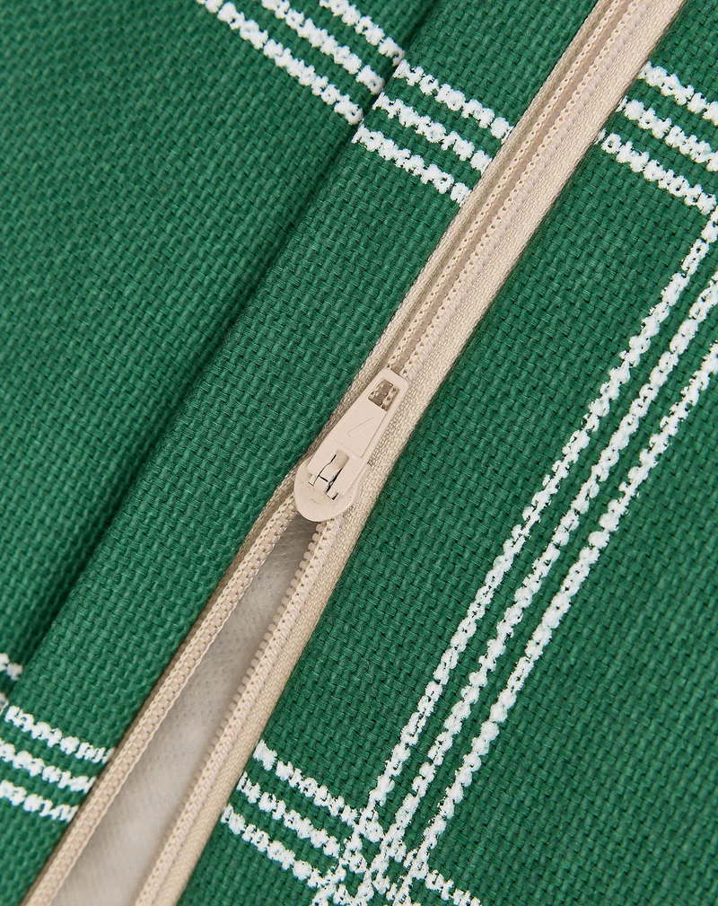 Nobodinoz langer Sitzsack Vibes Erwachsenengrösse Grün Weiss kariert