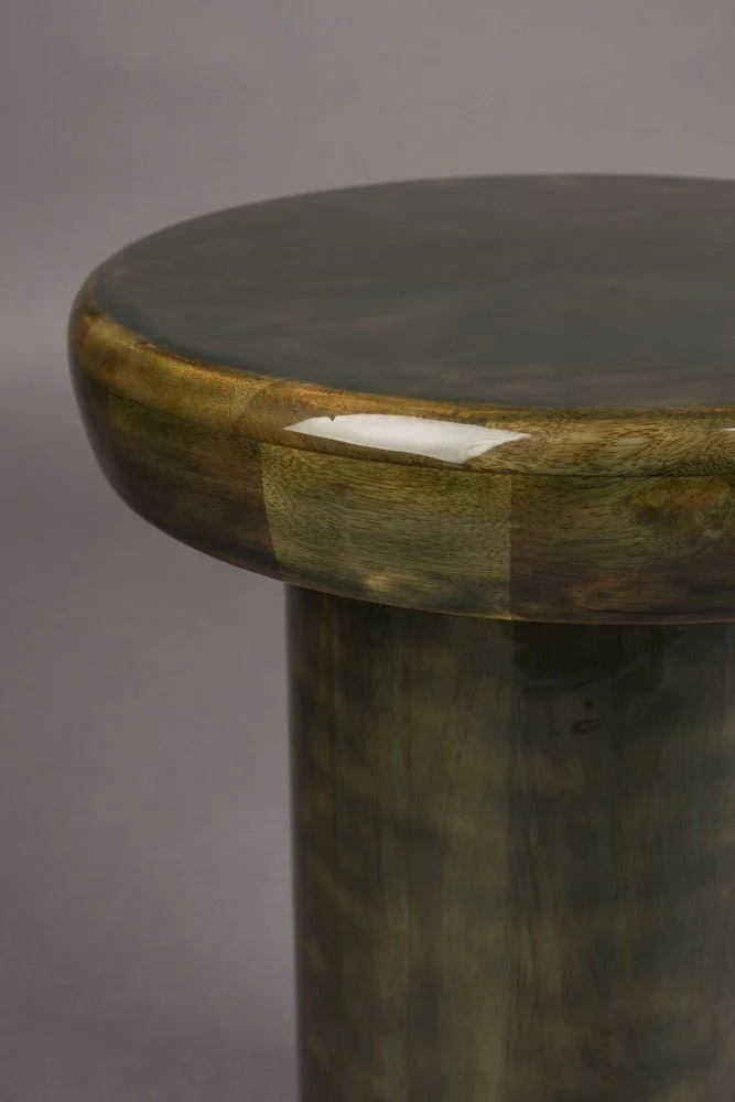 Table d'appoint ronde en bois de manguier vert 35 x 45 cm Mush - Dutchbone