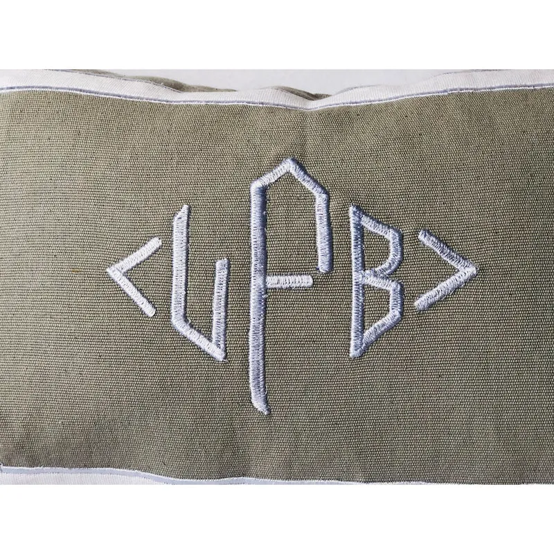 Gray Lumbar Monogrammed Throw Pillows, Modern Personalized Decorative Throw Pillows by Snazzy Living