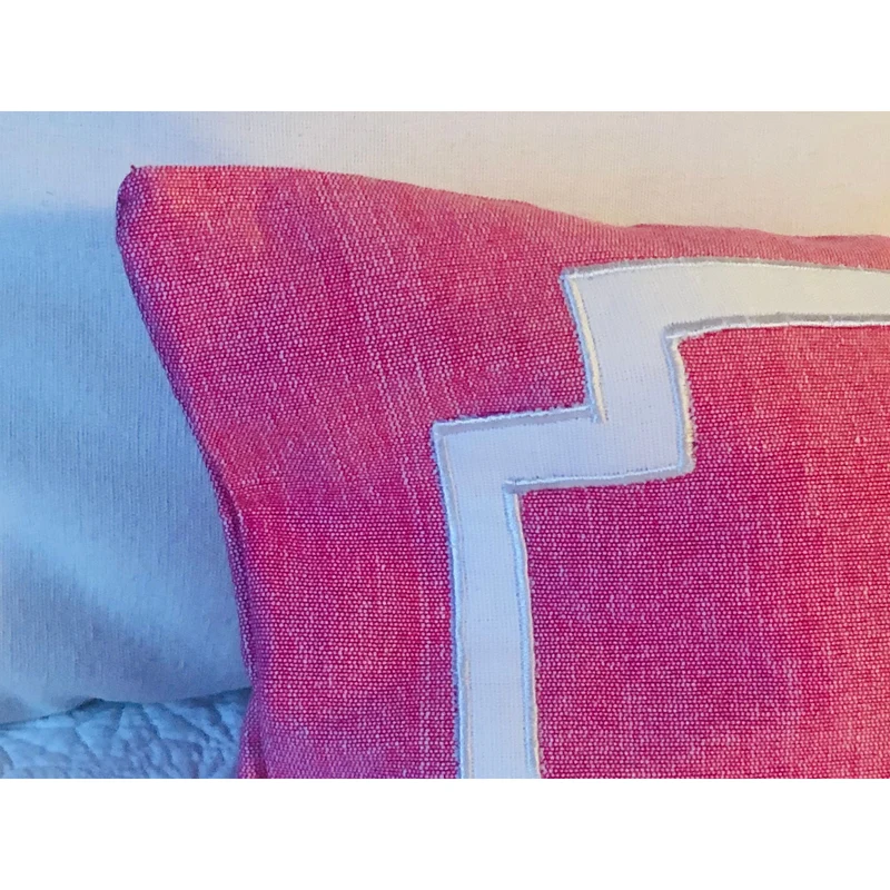 Pink Monogram Long Lumbar Pillows, Monogrammed Pink Body Pillow Cover
