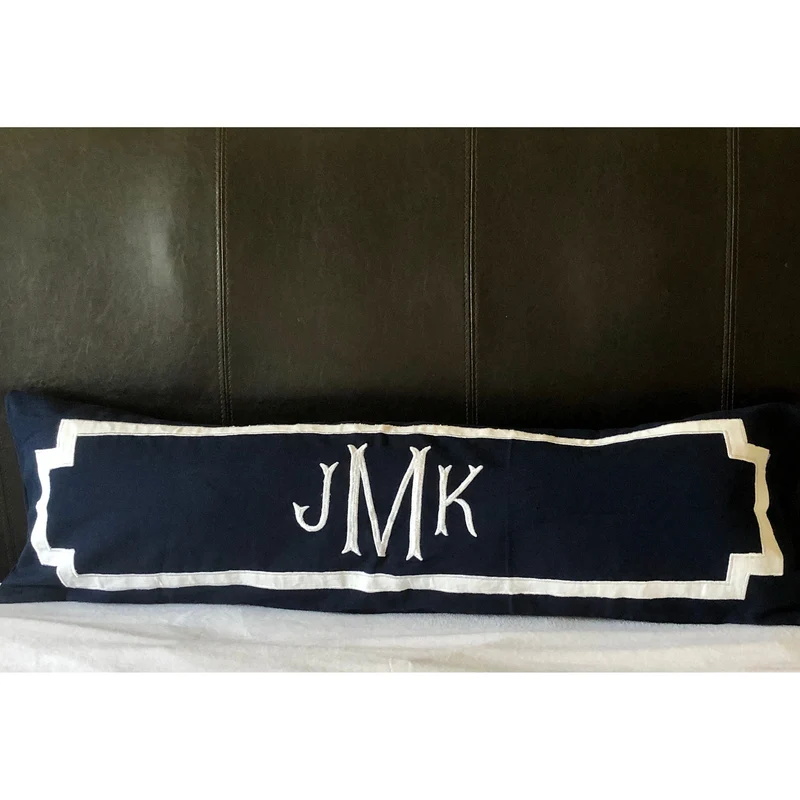 Monogrammed Navy Throw Pillow Covers