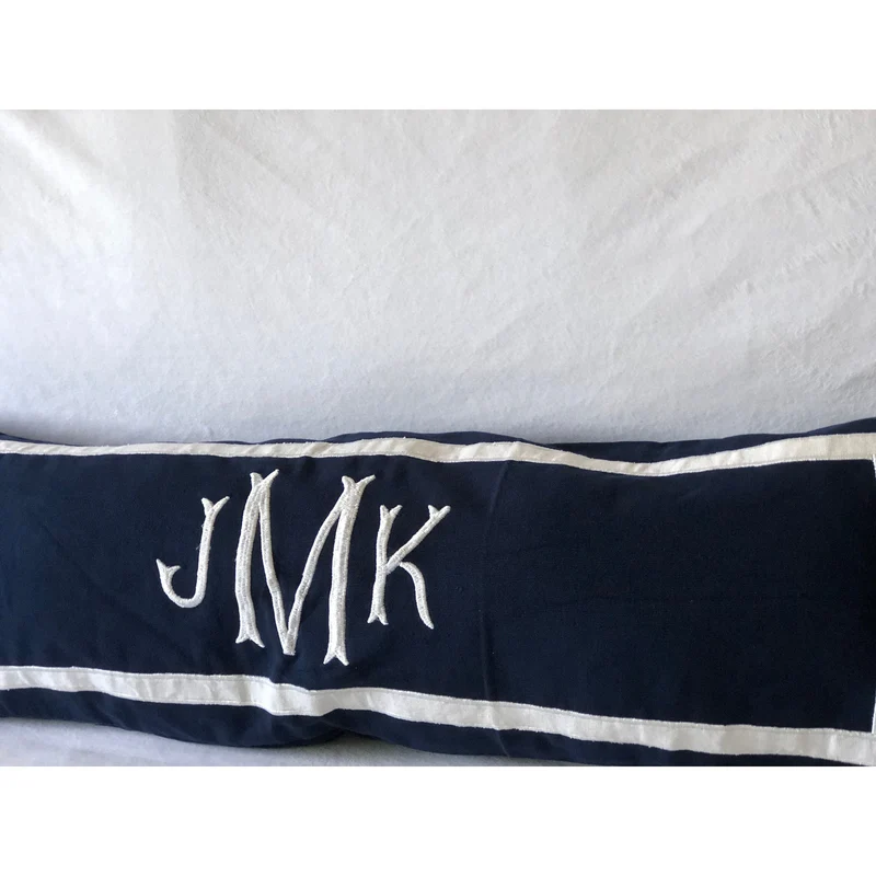 Monogrammed Navy Throw Pillow Covers